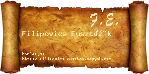 Filipovics Euszták névjegykártya